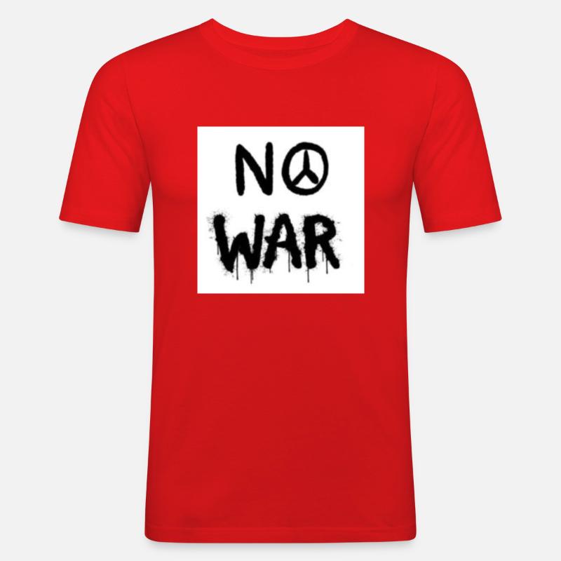 NoWar2 - Männer Slim Fit T-Shirt - Rot