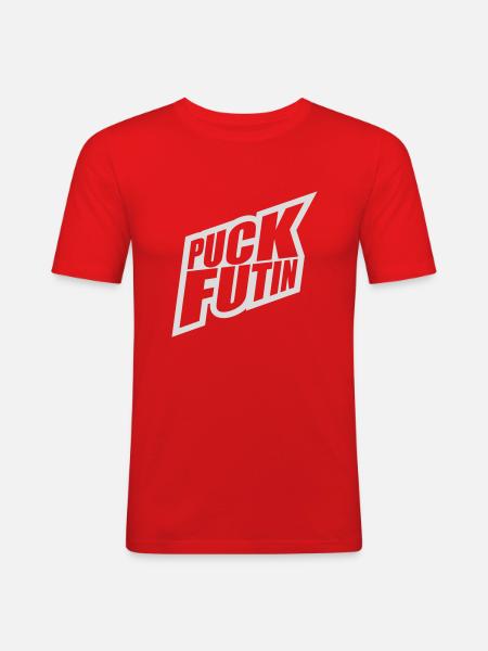 puck futin logo design - Men's Slim Fit T-Shirt - red