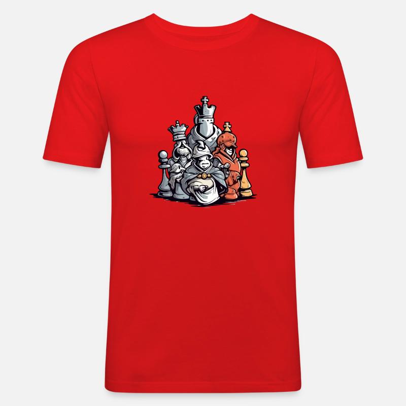 Das Chess Shock Team - Männer Slim Fit T-Shirt - Rot