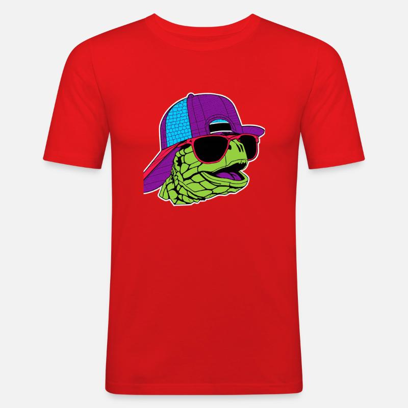 Cool Turtle - Männer Slim Fit T-Shirt - Rot