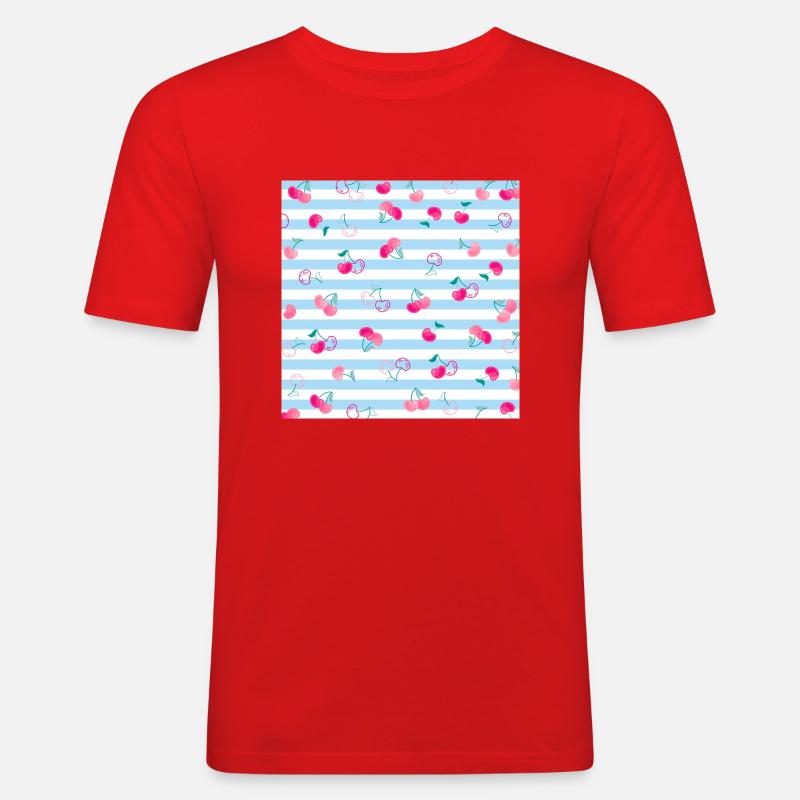 Kirsche Muster Cherry Pattern - Men's Slim Fit T-Shirt - red