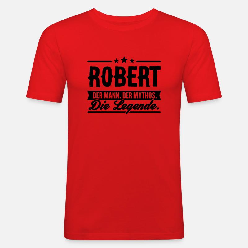 Mann Mythos Legende Robert - Männer Slim Fit T-Shirt - Rot