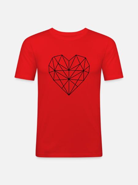 heart - Men's Slim Fit T-Shirt - red