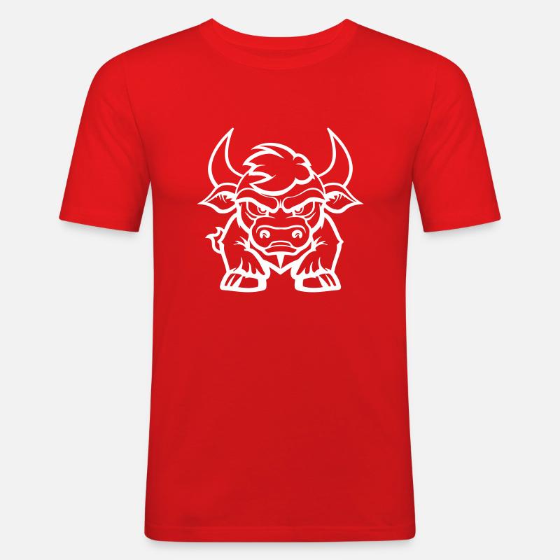 bull - Men's Slim Fit T-Shirt - red