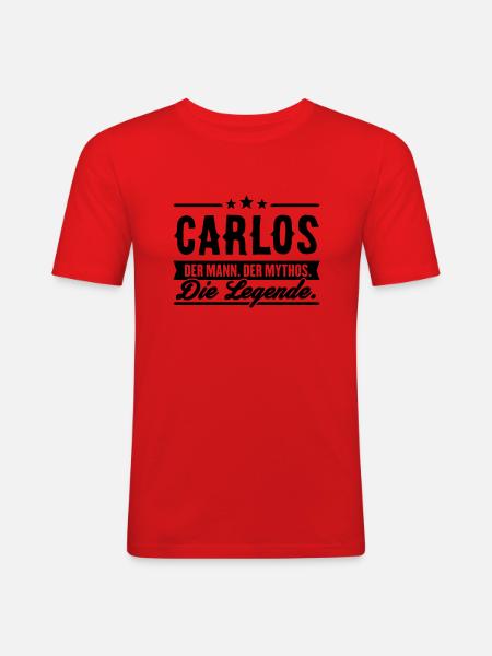 Man Myth Legend Carlos - Men's Slim Fit T-Shirt - red