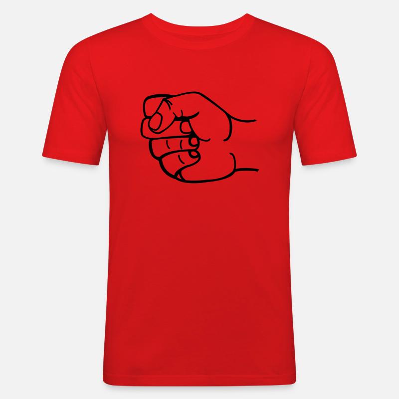 faust1 - Männer Slim Fit T-Shirt - Rot