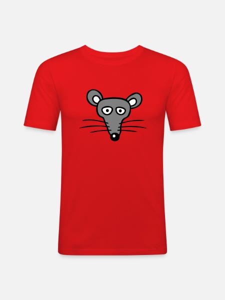Mus Mus Sød Lille Rotte Gnaver Venlig - Herre Slim Fit T-Shirt - rød