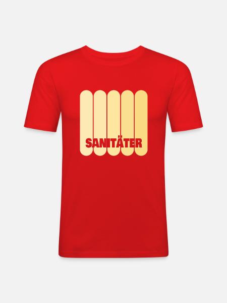 Sanitäter - Männer Slim Fit T-Shirt - Rot