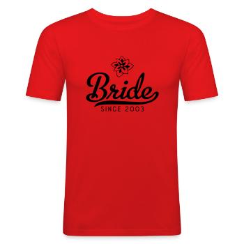 Bride since 2003 - Men's Slim Fit T-Shirt - red - Front - Jaron (178cm)
