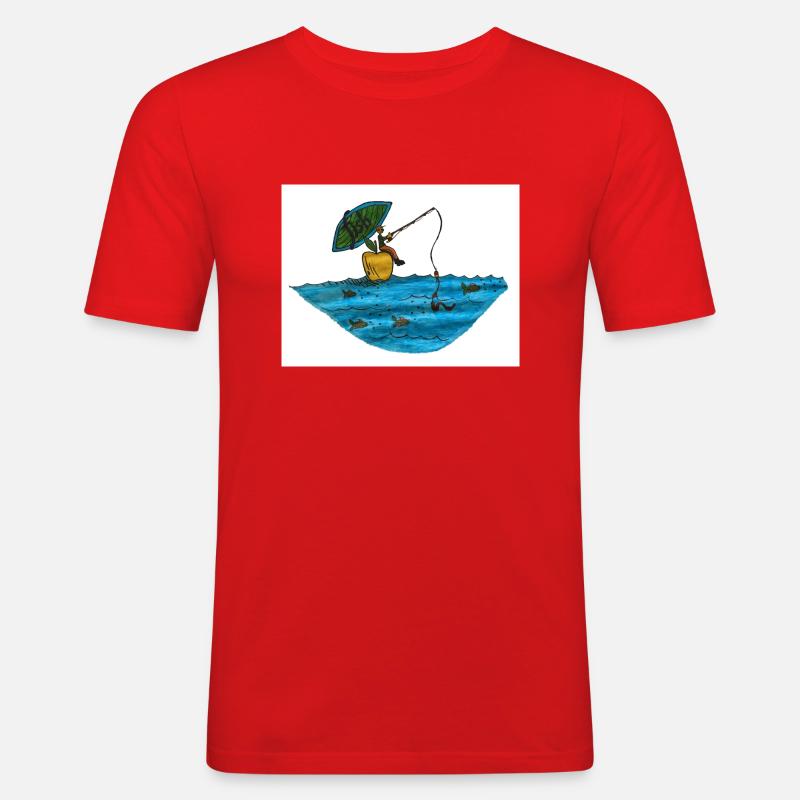 Fisch - Männer Slim Fit T-Shirt - Rot