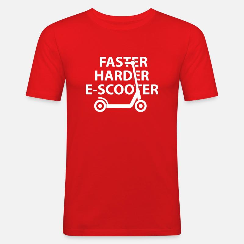 E-Scooter E-Roller Scooter - Men's Slim Fit T-Shirt - red