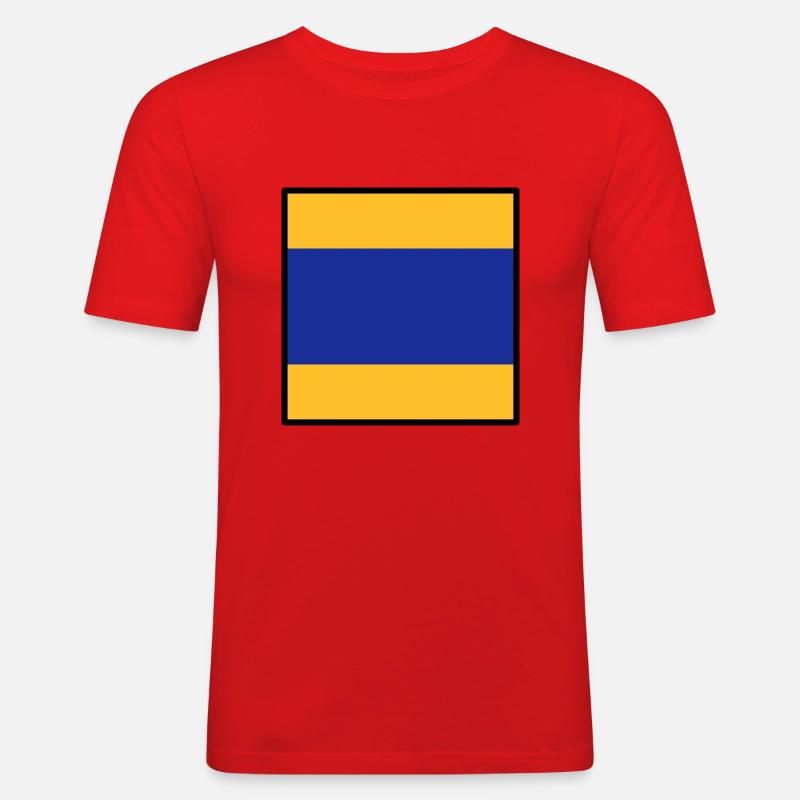 Delta - Männer Slim Fit T-Shirt - Rot