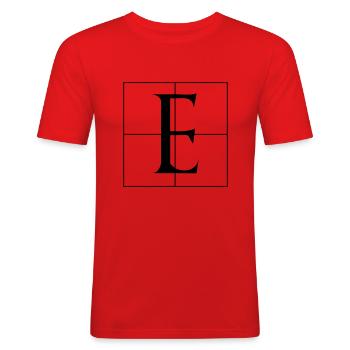 E - Men's Slim Fit T-Shirt - red - Front - Jaron (178cm)