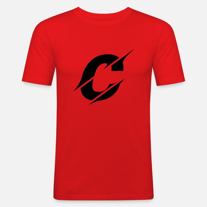 C - Männer Slim Fit T-Shirt - Rot