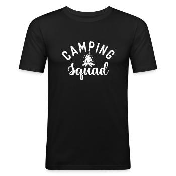 Camping Squad - Amateur de randonnée Randonneur Camper - T-shirt près du corps Homme - noir - Devant - Nik (191cm)