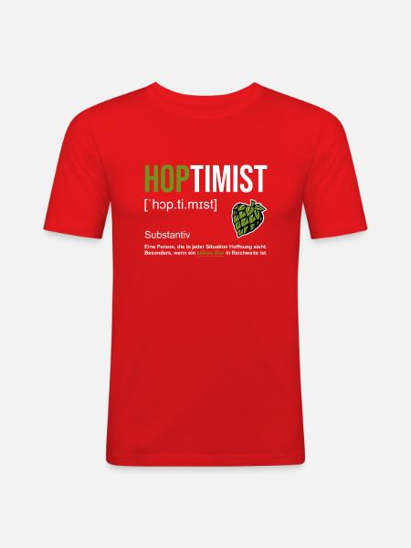 The beer optimist - Men's Slim Fit T-Shirt - red
