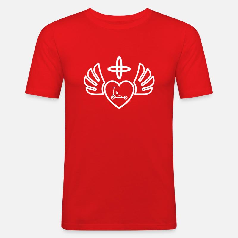 E-Scooter E-Roller Scooter - Männer Slim Fit T-Shirt - Rot