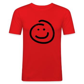Smile croquis sourire plaisir plaisir heureux drôle - T-shirt près du corps Homme - rouge - Devant - Jaron (178cm)
