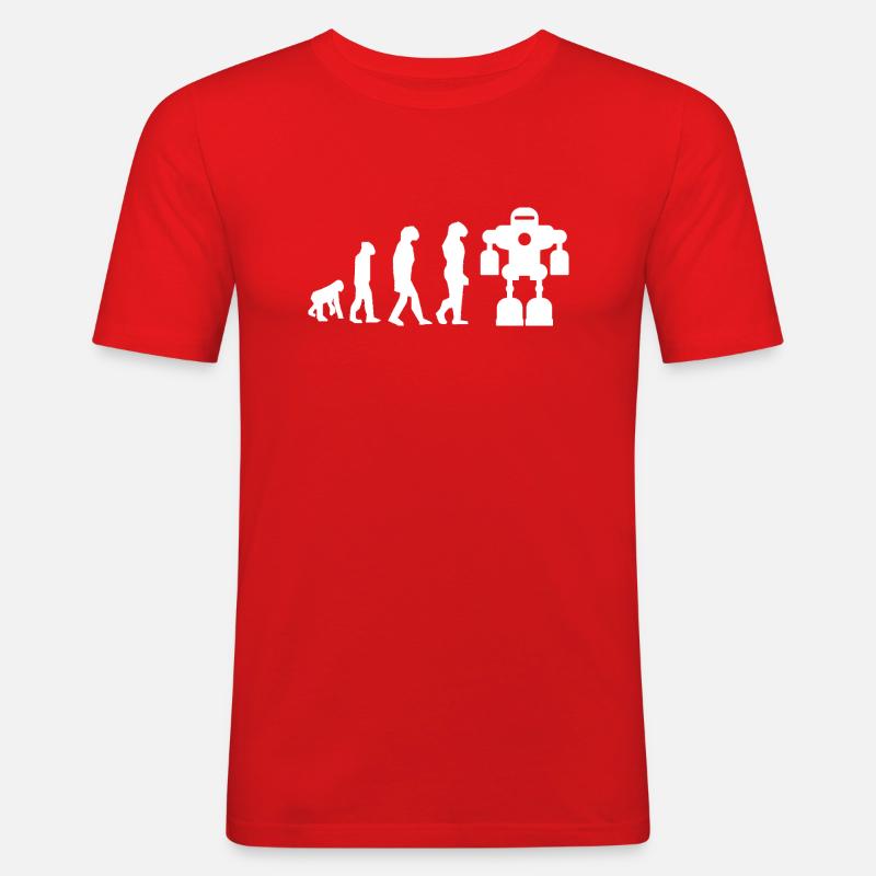 évolution robot - T-shirt près du corps Homme - rouge