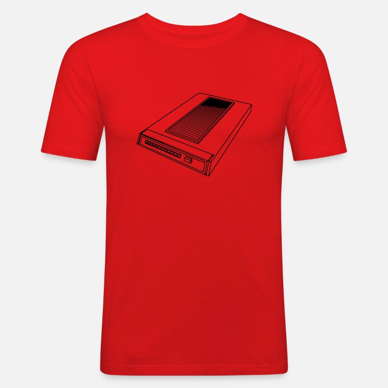Modem - Männer Slim Fit T-Shirt - Rot