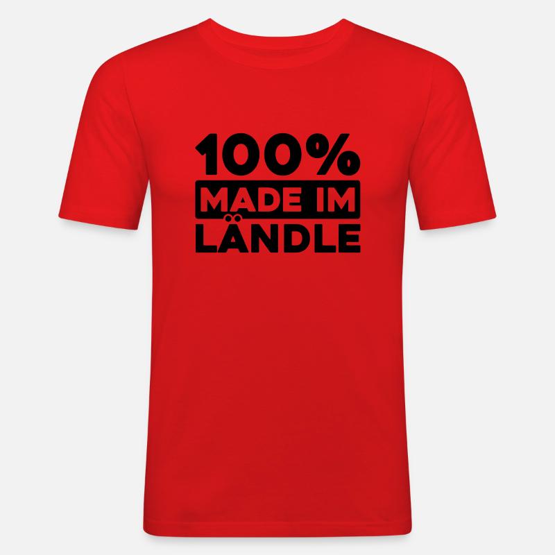 100% made im Ländle - Männer Slim Fit T-Shirt - Rot