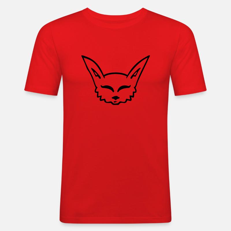 Fuchs - Männer Slim Fit T-Shirt - Rot