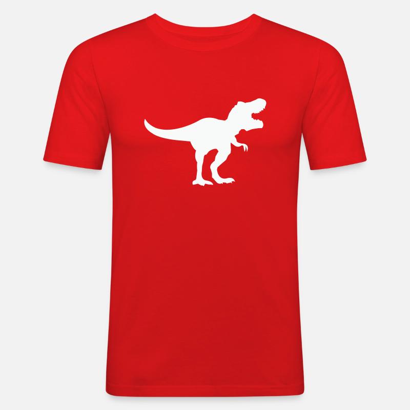 dinosaurier trex - Männer Slim Fit T-Shirt - Rot
