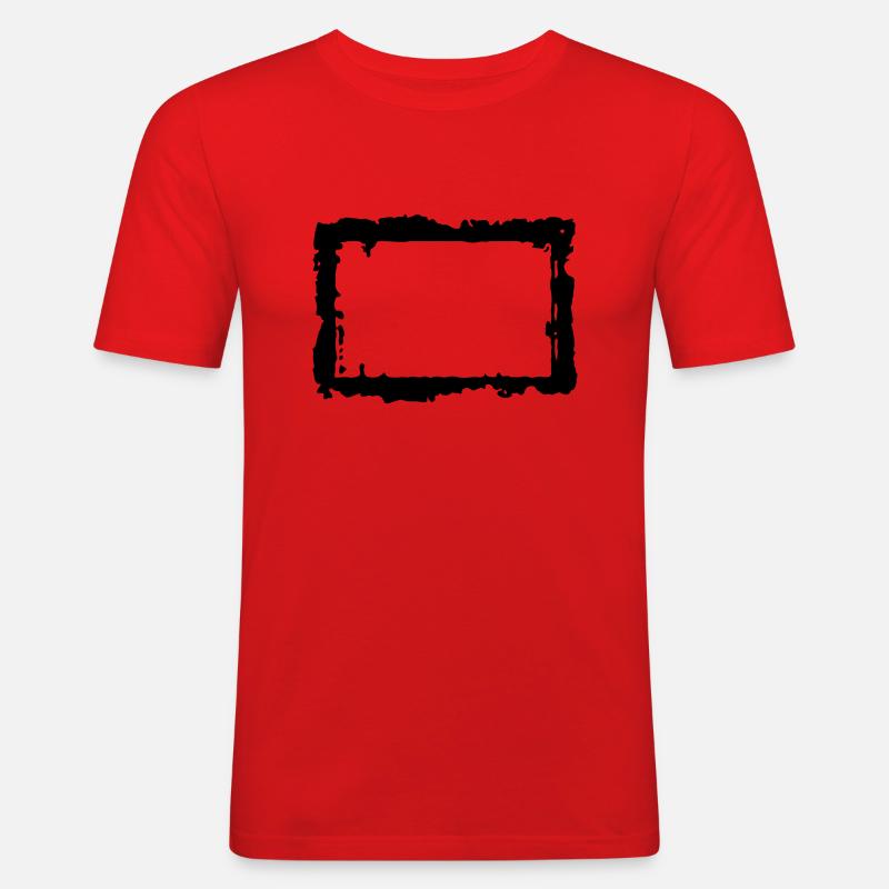 frame_4_vec_1 de - Männer Slim Fit T-Shirt - Rot