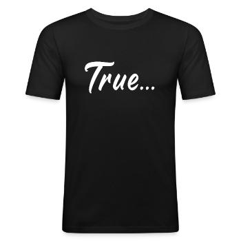True, Vrai - T-shirt près du corps Homme - noir - Devant - Nik (191cm)