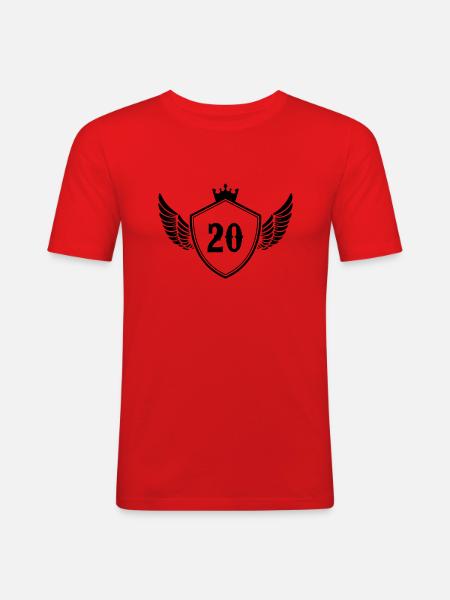 wappen 20 - Männer Slim Fit T-Shirt - Rot