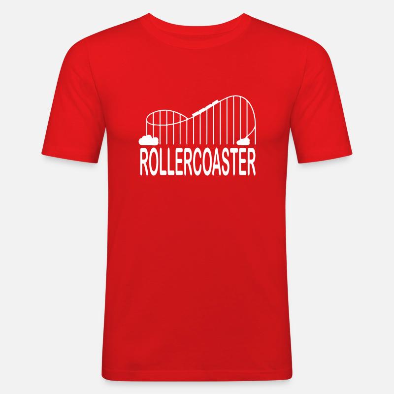Rollercoaster Achterbahn - Männer Slim Fit T-Shirt - Rot