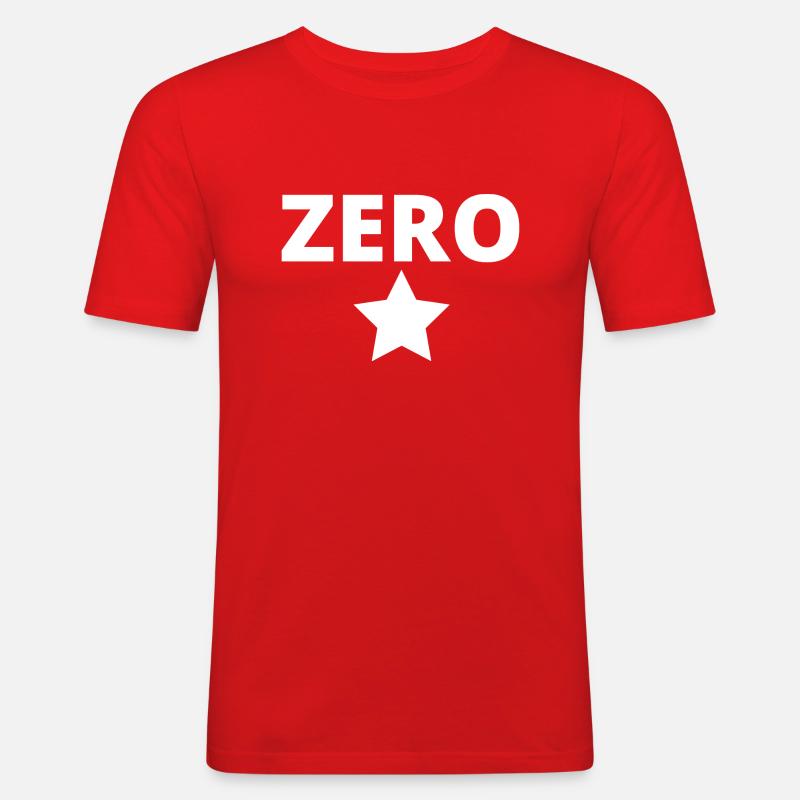 Null - Männer Slim Fit T-Shirt - Rot