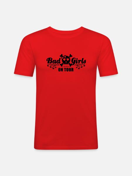 bad_girls_on_tour_1f1 - Männer Slim Fit T-Shirt - Rot