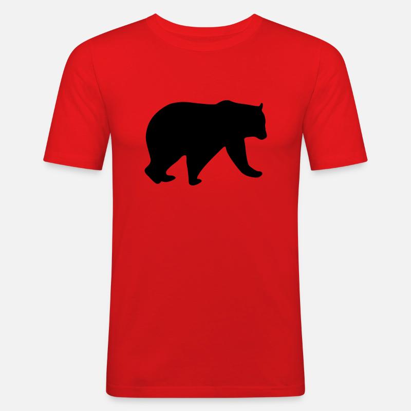 bear design - Männer Slim Fit T-Shirt - Rot