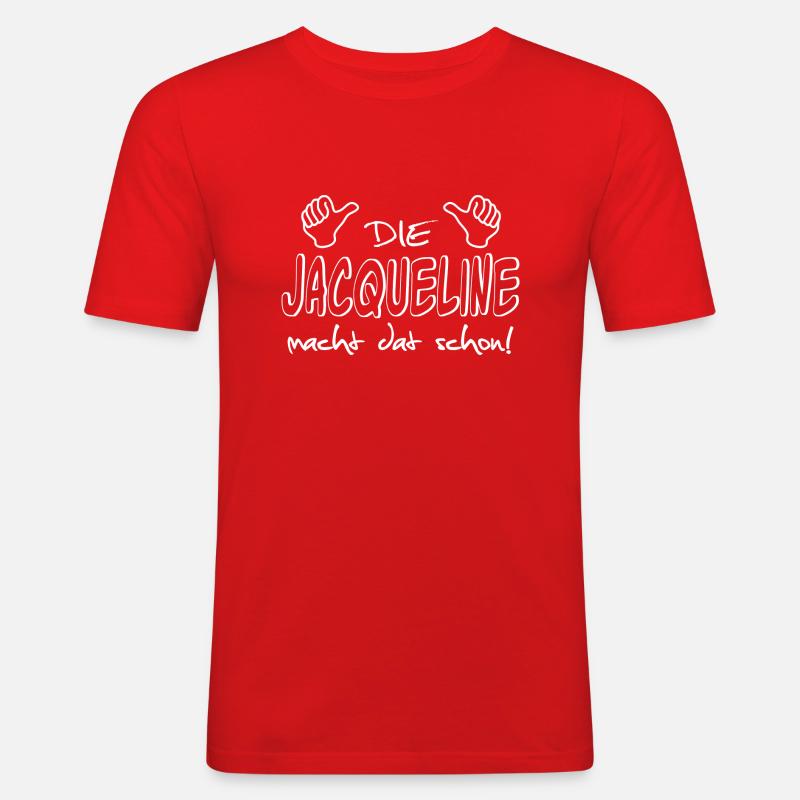 jacqueline - Männer Slim Fit T-Shirt - Rot