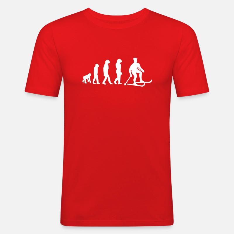 ski evolution - Men's Slim Fit T-Shirt - red