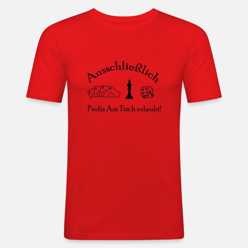 boardgame chess backgammon game night - Männer Slim Fit T-Shirt - Rot