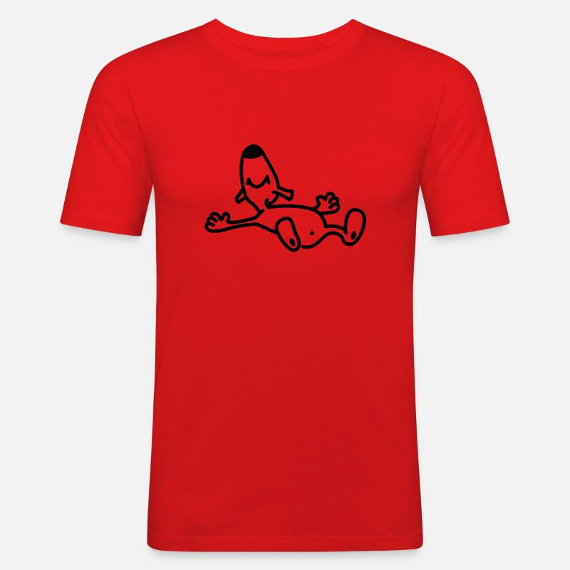 Schnupper entspannt - Männer Slim Fit T-Shirt - Rot