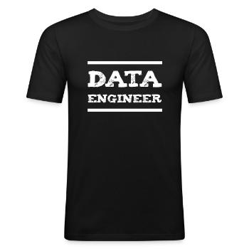 Ingénieur de données Technicien de données Informatique - T-shirt près du corps Homme - noir - Devant - Nik (191cm)