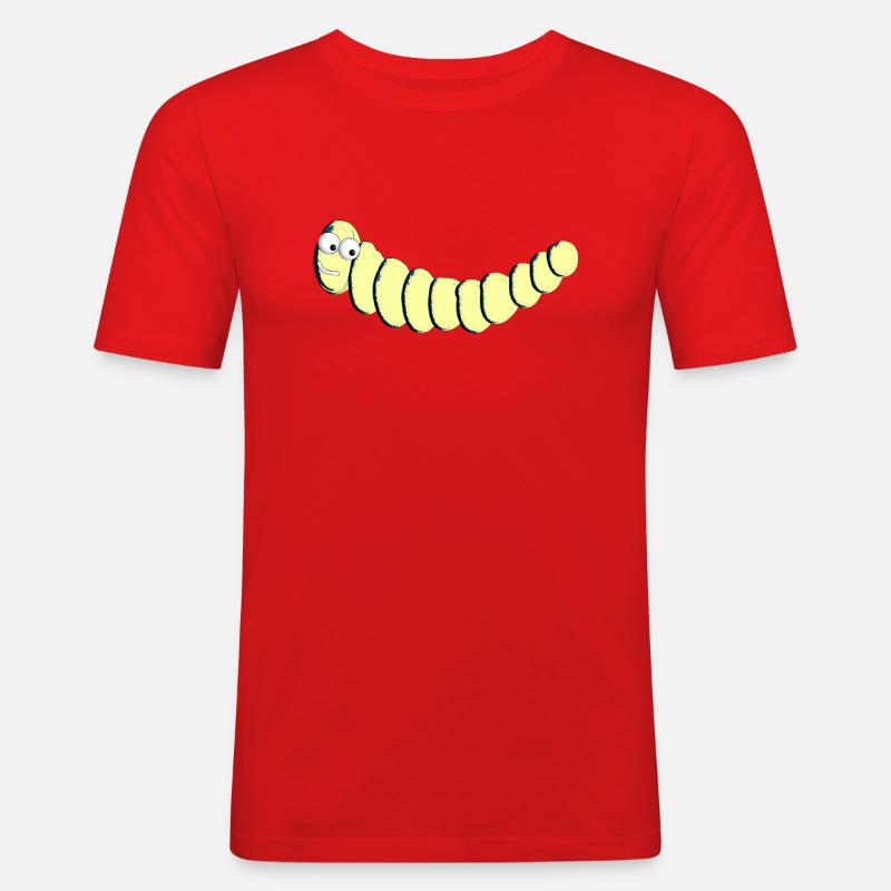 Wurm 4 - Männer Slim Fit T-Shirt - Rot