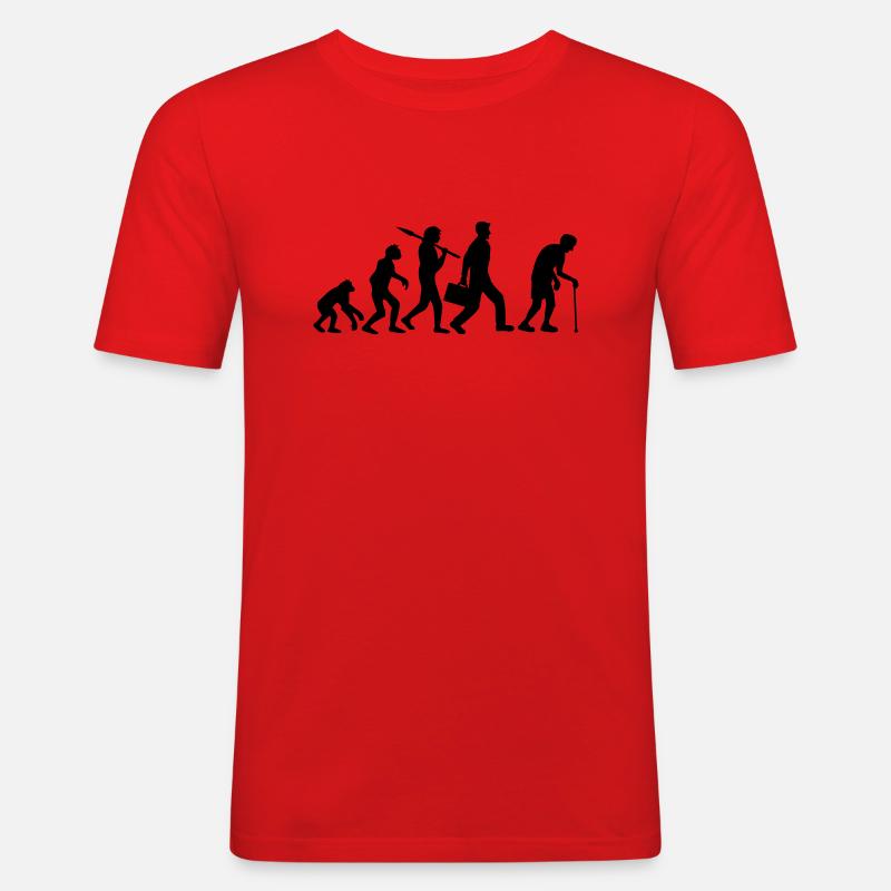 Evolution Opa Design - Männer Slim Fit T-Shirt - Rot