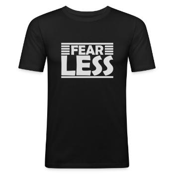 fearless Text Quote Design - Men's Slim Fit T-Shirt - black - Front - Nik (191cm)
