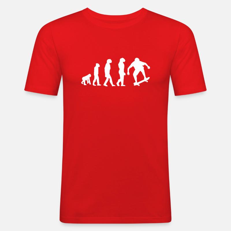 Skate-Evolution - Männer Slim Fit T-Shirt - Rot
