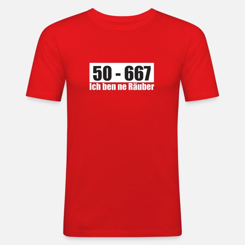 Kölsche Räuber - Männer Slim Fit T-Shirt - Rot