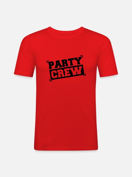 party_crew01 - Männer Slim Fit T-Shirt - Rot