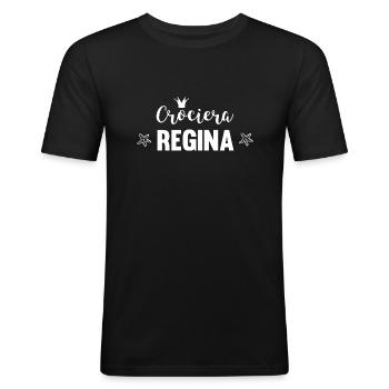 Crociera Regina Croisière Queen Kreuzfahrt - T-shirt près du corps Homme - noir - Devant - Nik (191cm)