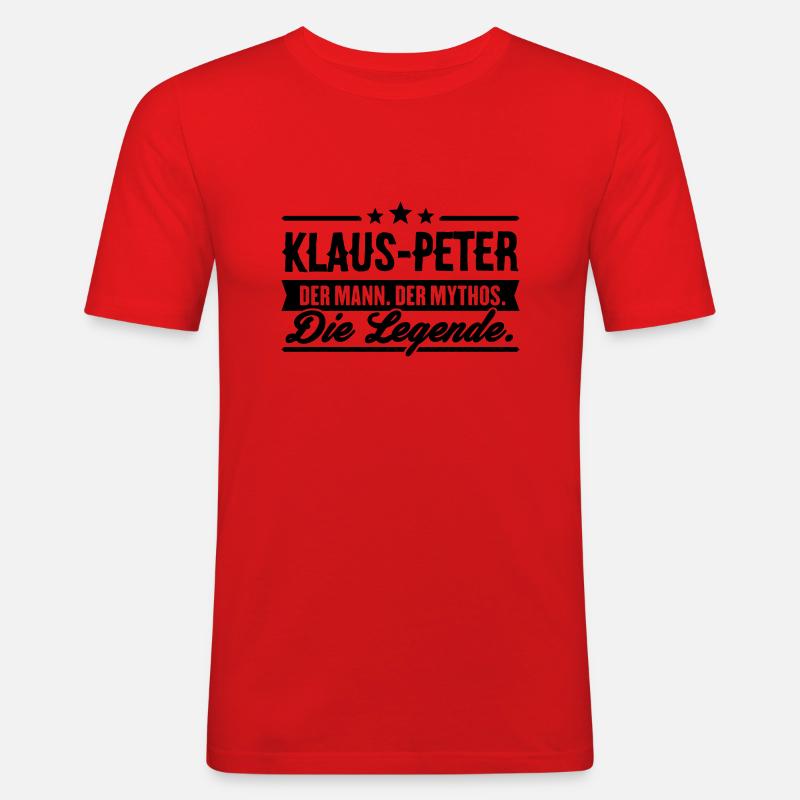 Mann Mythos Legende Klaus-Peter - Männer Slim Fit T-Shirt - Rot