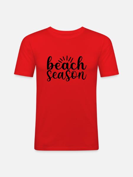 3 Saison de plage - T-shirt près du corps Homme - rouge