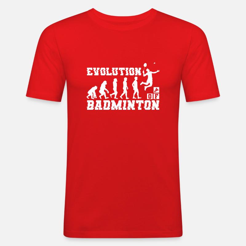 Badminton Evolution Silhouette - Men's Slim Fit T-Shirt - red