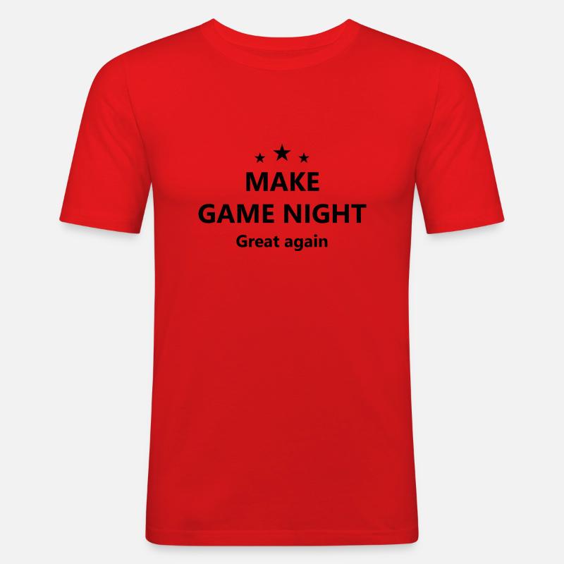 boardgame chess backgammon game night - Männer Slim Fit T-Shirt - Rot